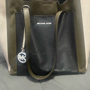 Michael Kors Two-Tone Black and Olive Bag